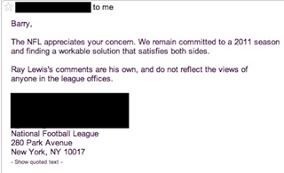 Illustration for article titled Today In Bothering The NFL With Stupid Questions: Ray Lewis One-Man Crime Wave Edition